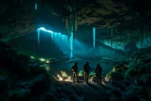 le la grotte de le la glace roi. généré par ai photo