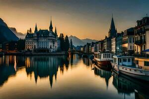 le magnifique ville de luzerne, Suisse. généré par ai photo