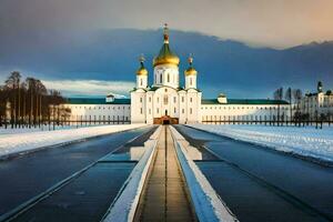 le cathédrale de le saint traverser dans Kazan, Russie. généré par ai photo