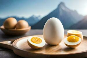 le avantages de en mangeant bouilli des œufs. généré par ai photo