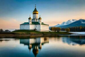 le église de le saint traverser dans le russe Ukraine. généré par ai photo