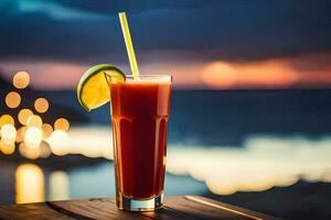 cocktail sur le plage. généré par ai photo