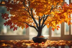 photo fond d'écran l'automne, le feuilles, arbre, l'automne, l'automne feuilles, l'automne des arbres, l'automne feuilles. généré par ai