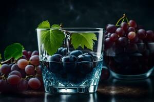 photo fond d'écran le fruit, raisins, le verre, le verre, le verre, le verre,. généré par ai