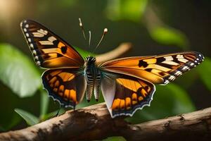 papillon, nature, vert, soleil, papillon, nature, papillon, nature, papillon. généré par ai photo