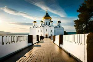 le russe orthodoxe cathédrale dans le ville de kiev. généré par ai photo