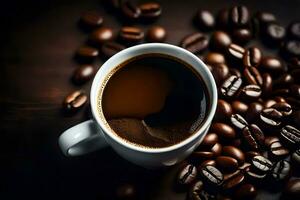 une tasse de café est une génial façon à début votre journée. généré par ai photo