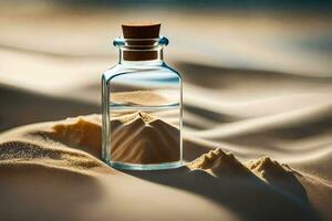 le sable dans une bouteille. généré par ai photo