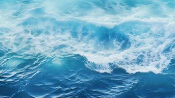 océan vagues, bleu mer l'eau texture, abstrait Contexte. génératif ai photo