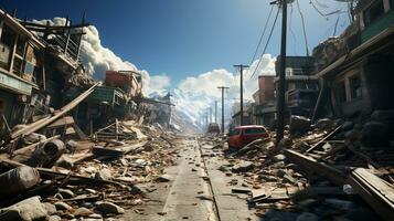 effets de tremblement de terre désastres ai photo