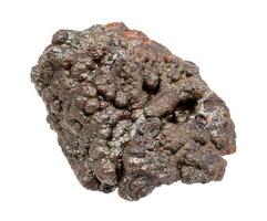 brut goethite Roche isolé sur blanc photo