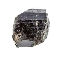 rugueux schorl noir tourmaline cristal isolé photo