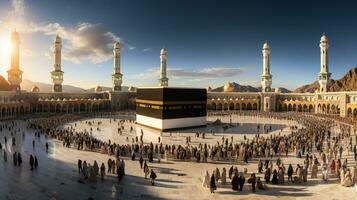 le magnifique vue de le ville de Mecque et aussi le endroit de culte de le kaaba photo