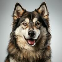 noir et blanc mignonne alaskan chien photo