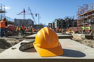 sécurité casque sur une construction site photo