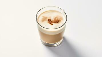photo de une châtaigne crème latté boisson isolé sur blanc Contexte. génératif ai