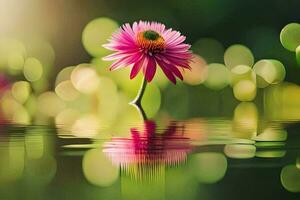 une rose fleur est permanent dans le l'eau. généré par ai photo