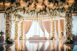 mariage la cérémonie décor idées. généré par ai photo