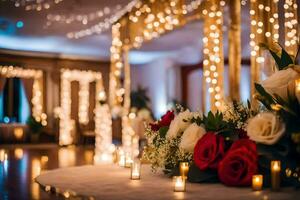 mariage la cérémonie à le grandiose Hôtel. généré par ai photo