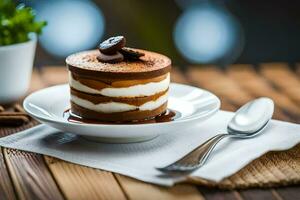 le meilleur dessert dans le monde est une Chocolat gâteau. généré par ai photo