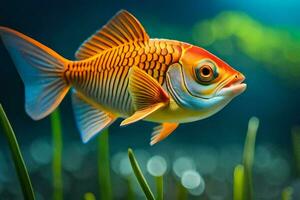 une poisson nager dans le l'eau. généré par ai photo