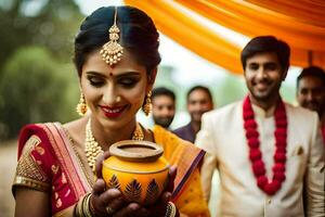 Indien mariage dans Delhi. généré par ai photo