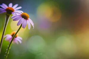 violet fleurs dans le champ. généré par ai photo