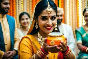 Indien mariage traditions et douane. généré par ai photo