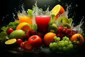 créer savoureux concoctions avec une variété de fruit et légume mélanges ai généré photo