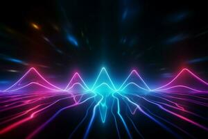 rgb néon lumières créer un ultra-violet spectre laser spectacle ai généré photo