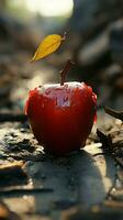 sécheresse sinistré sol berceaux pomme, emblématique de faim, l'eau rareté, et agricole détresse verticale mobile fond d'écran ai généré photo