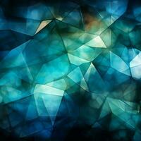 abstrait Triangles dans harmonieux teintes Profond bleu, vert, blanc, et vif cyan pour social médias Publier Taille ai généré photo