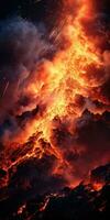 volcanique éruption, lave, cataclysmes et Naturel catastrophes. génératif ai photo