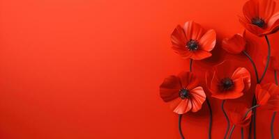 coquelicot journée. Mémoire de tout le soldats qui décédés dans guerres impliquant génial grande-bretagne. génératif ai photo