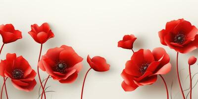 coquelicot journée. Mémoire de tout le soldats qui décédés dans guerres impliquant génial grande-bretagne. génératif ai photo