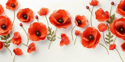 coquelicot journée. Mémoire de tout le soldats qui décédés dans guerres impliquant génial grande-bretagne. génératif ai photo