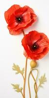 coquelicot journée. Mémoire de tout le soldats qui décédés dans guerres impliquant génial grande-bretagne. génératif ai photo