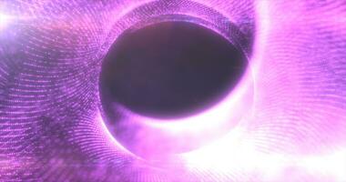 rond violet Cadre de énergie magique embrasé particules et lumière lignes abstrait Contexte photo