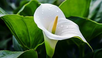 blanc canna lis fermer. ai généré photo