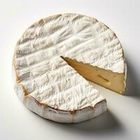 Camembert fromage isolé sur blanc Contexte ai généré photo