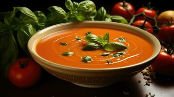 Frais tomate soupe ai généré photo