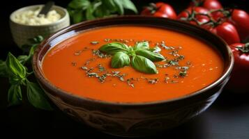 Frais tomate soupe ai généré photo