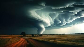 orage paysage ai généré photo