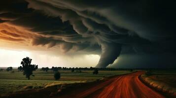 orage paysage ai généré photo