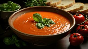 Frais tomate soupe ai généré photo