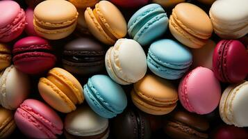 coloré macaron Contexte ai généré photo