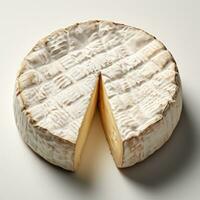 Camembert fromage isolé sur blanc Contexte ai généré photo