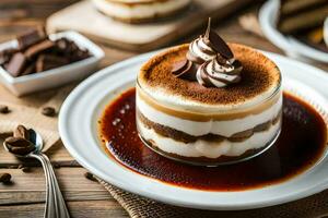 desserts sur une plaque. généré par ai photo