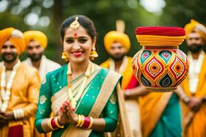 Indien mariage la photographie dans Delhi. généré par ai photo