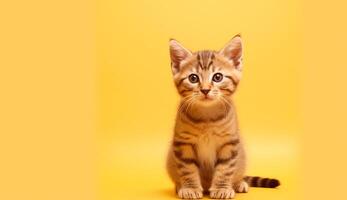 mignonne et espiègle adorable chat photo avec copie espace ai généré